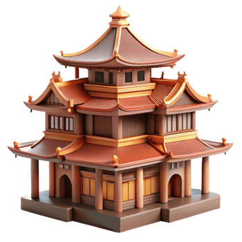 impressive classic A traditional Japanese castle, intricate wooden architecture, soft lighting, serene, detailed png