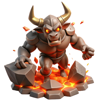 beautiful traditional A powerful minotaur, with glowing red eyes, charging through a labyrinth of jagged rocks, lit by flickering torches. Comic book style genuine png