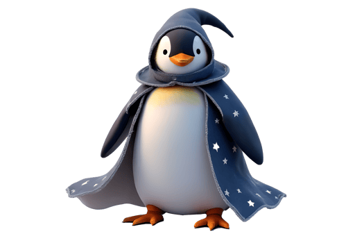Penguin in wizard hat png