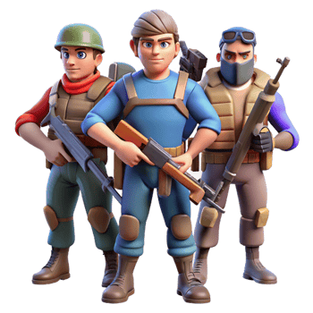 elegant creative A group of rebels armed with makeshift weapons, standing defiantly, dynamic lighting, comic book style authentic png