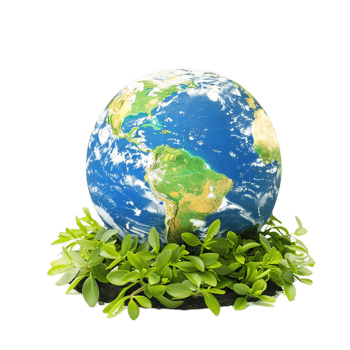 Eco-Friendly Globe Surrounded by Green Foliage Symbolizing Environmental Preservation png