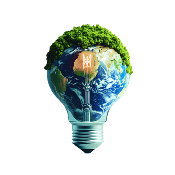 Eco-Friendly Earth Forming Lightbulb Symbolizing Renewable and Sustainable Energy Concepts png