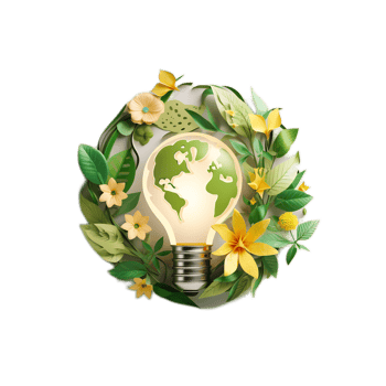Eco-Friendly Papercraft Lightbulb Symbolizing Sustainable Energy Solutions png