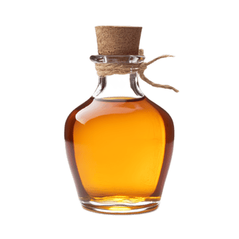 Elegant Amber Bottle of Premium Alcoholic Beverage With Cork Stopper png