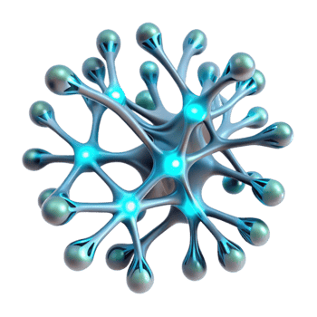 serene contemporary A network of pulsating, bioluminescent veins, branching and intertwining, dark background with internal glowing, organic and abstract detailed png