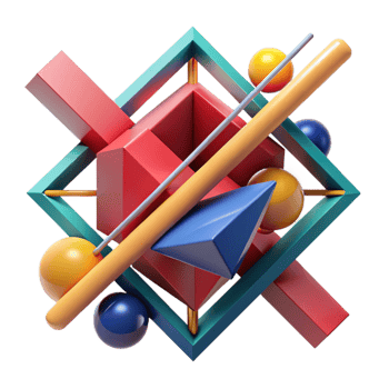 stunning minimalist A dynamic composition of intersecting lines and planes, with a bold color scheme and a geometric abstract style, in a constructivist style high resolution png