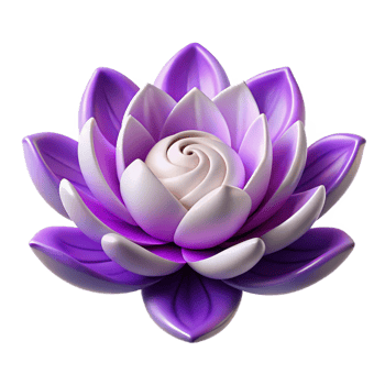 serene modern A single, perfect white lotus blossom unfolding amidst a swirling vortex of purple energy, art nouveau style genuine png