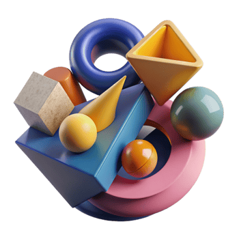 magnificent abstract A series of geometric shapes, arranged in a dynamic composition, with a bold color scheme and a minimalist aesthetic, in a Bauhaus style exclusive png