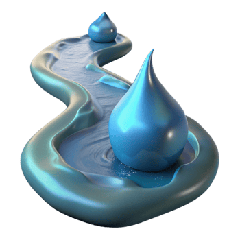 serene minimalist A tranquil water elemental flowing through a stream, serene and reflective lighting, impressionist style premium png