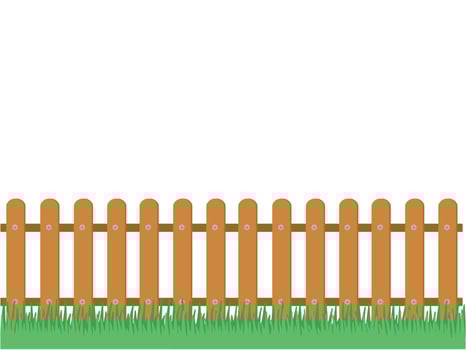 Wooden Fence Grass Background vector