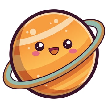Adorable Saturn Planet Cartoon Icon for Space Themed Designs vector