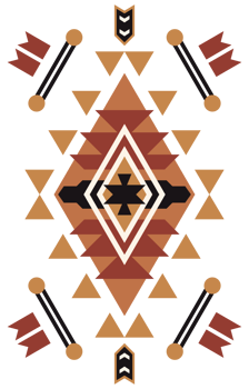 Native Tribal Aztec geometric patterns combine bold shapes and vibrant colors, creating a striking visual appeal. png