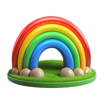 vibrant modern A vibrant rainbow arcing over a green field, vibrant colors, fantasy art style, 4K png
