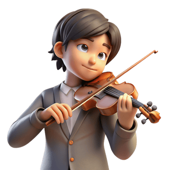 stunning vintage A young musician plays a soulful melody on a violin. Soft, spotlight lighting. Music anime style authentic png