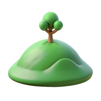 dramatic vintage A rolling green hill with a single tree on top, peaceful scene, soft lighting, realistic rendering, professional png