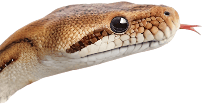 Realistic reticulated boa snake clipart with detailed and colorful patterns. . png