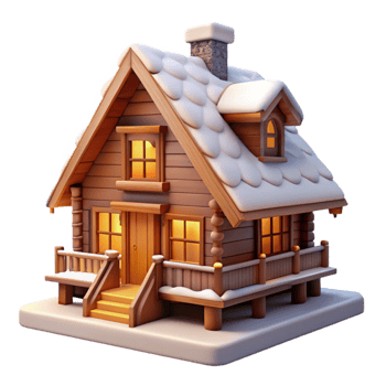 vibrant contemporary Swiss chalet, traditional wooden architecture, snow-covered landscape, warm interior lighting, cozy and inviting, authentic png