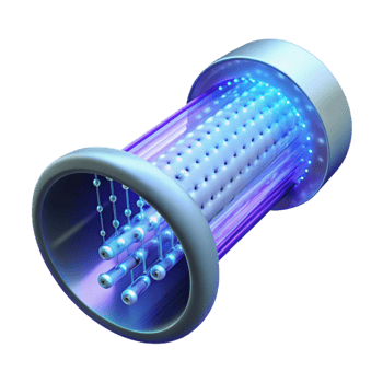 magnificent creative A stream of binary code flowing through a transparent tube, glowing neon light, abstract style premium png