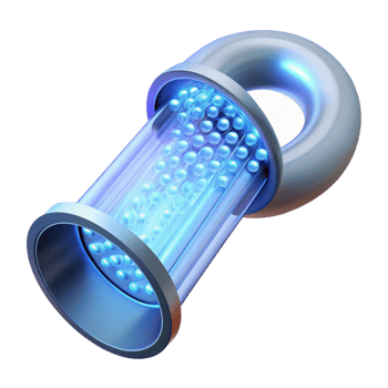 magnificent minimalist A stream of binary code flowing through a transparent tube, glowing neon light, abstract style genuine png