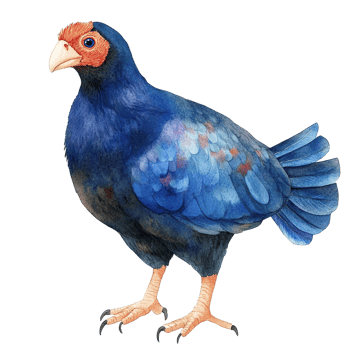 A colorful watercolor illustration of a bird standing proudly png