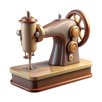 wonderful minimalist A vintage sewing machine with intricate details, soft natural lighting, vintage illustration style, sepia tones detailed png