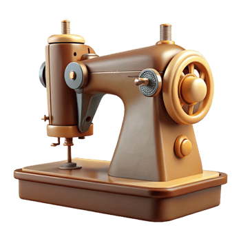 beautiful vintage A vintage sewing machine with intricate details, soft natural lighting, vintage illustration style, sepia tones professional png