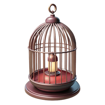 beautiful vintage A vintage birdcage with an open door, soft diffused lighting, vintage romantic style high resolution png