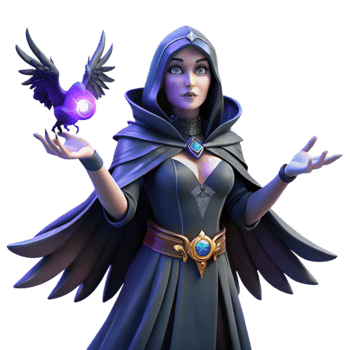 impressive minimalist A powerful Morrigan, the phantom queen, transforming into a raven, illuminated by dark magic. Celtic mythology style high resolution png