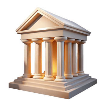 extraordinary modern Greek temple, marble columns, bright sunlight, classical style premium png