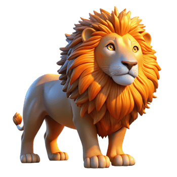 magnificent abstract A regal lion with a flowing mane, backlit by a setting sun, dramatic lighting, oil painting style exclusive png