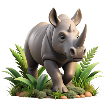 extraordinary rustic A rhinoceros charging through the bush, savanna setting, dramatic lighting, wildlife photography style detailed png