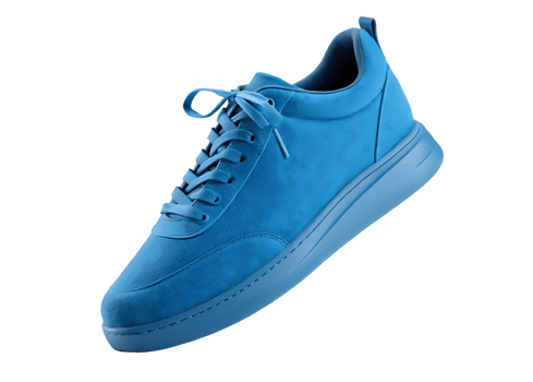 Stylish blue sneakers, casual footwear. png