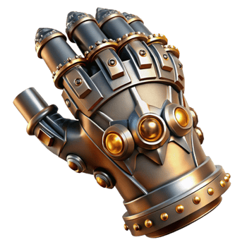 extraordinary rustic A steampunk gauntlet with intricate gears, pistons, and sharp claws, metallic reflections, dramatic lighting premium png