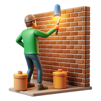 elegant minimalist A street artist creating a mural on a brick wall, midday, bright lighting, urban art style genuine png