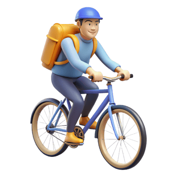 vibrant rustic A bicycle messenger weaving through traffic, midday, natural lighting, urban cycling style exclusive png