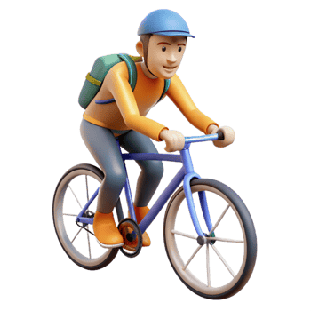 elegant abstract A bicycle messenger weaving through traffic, midday, natural lighting, urban cycling style original png