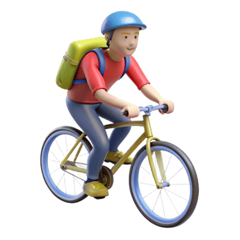 extraordinary artistic A bicycle messenger weaving through traffic, midday, natural lighting, urban cycling style detailed png