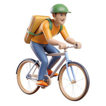 elegant contemporary A bicycle messenger weaving through traffic, midday, natural lighting, urban cycling style 4K png