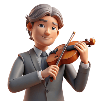 wonderful vintage Portrait of a thoughtful musician holding a violin, soft, diffused lighting, Romantic style professional png