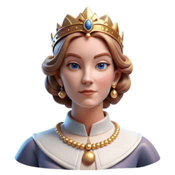 stunning classic Portrait of a regal queen wearing a crown and elaborate jewelry, dramatic backlighting, Baroque style professional png