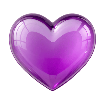 Shiny purple heart, love symbol, Valentine's Day png