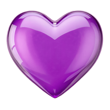 Shiny purple heart, love symbol png