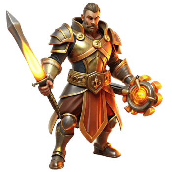 dramatic abstract A fierce steampunk warrior, clad in leather and brass armor, wielding a gear-powered sword, illuminated by a fiery backlight authentic png