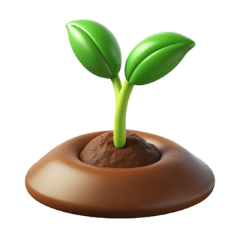 beautiful classic A sprouting seedling pushing through rich soil, close-up, dramatic lighting original png