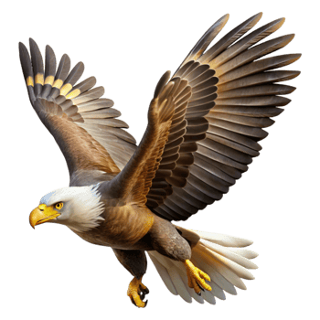 serene contemporary A majestic eagle soaring through the sky, realistic style, dramatic lighting authentic png