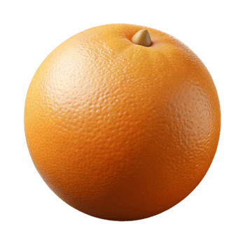 vibrant minimalist A single, perfect orange, close-up, studio lighting, hyperrealistic style genuine png