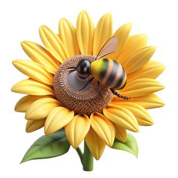 extraordinary vintage A close-up of a bee collecting pollen from a sunflower, macro photography, golden hour lighting genuine png