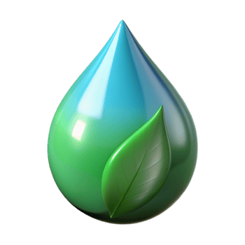 serene abstract A single perfect raindrop on a green leaf, reflecting the surrounding environment, macro photography authentic png