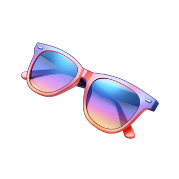 Stylish colorful pair of sunglasses a reflective lens png