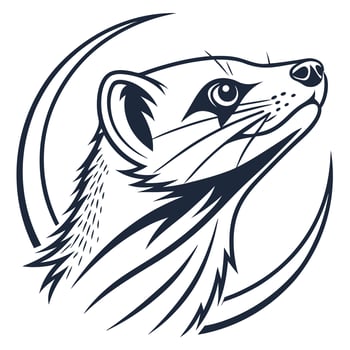 A ferret head in the moon vector